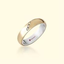 Aliança Mista Ouro 12k e Prata 950 4mm com zircônias anatômica modelo Arbo feminina Aliança Mista Ouro 12k e Prata 950 4mm com zircônias anatômica modelo Arbo feminina