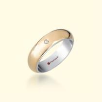 Aliança Mista Ouro 12k e Prata 950 6mm com zircônia anatômica modelo feminina Aliança Mista Ouro 12k e Prata 950 6mm com zircônia anatômica modelo feminina