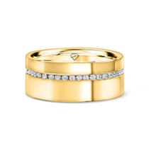 Aliança Montalcino Em Ouro 18k Com Diamantes 0,25 Ct
