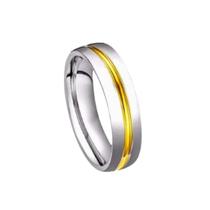 Aliança Namoro Prata 6mm Risco Ouro 18k Compromisso Tradicional Tungstênio