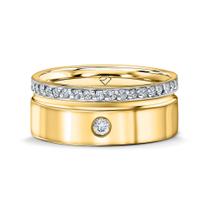 Aliança Napoli Em Ouro 18k E Diamantes 0,23 Ct