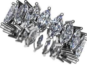 Aliança navete maleavel prata zirconia