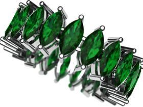 Aliança navete maleavel prata zirconia verde Aliança navete maleavel prata zirconia verde