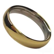 Aliança Noivado/Casamento Anatômicas Aço Envelopada em Ouro Aliança Noivado/Casamento Anatômicas Aço Envelopada em Ouro