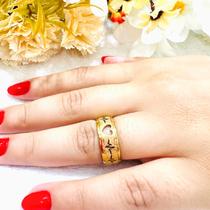 Aliança Ouro 18k Casamento Banhada 6mm Batimento Coração Noivos Casal Brilho Tradicional Anatômica Ouro Luxo