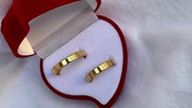 Aliança ouro 18k Chanfrada Facetada 5mm valor avulço