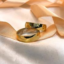 Aliança Ouro18k com Prata Revestida - Modelo Ster Aliança Ouro18k com Prata Revestida - Modelo Ster