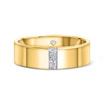 Aliança Perugia Em Ouro 18k Com Diamante 0,035 Ct Aliança Perugia Em Ouro 18k Com Diamante 0,035 Ct