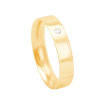 Aliança Reta 4MM Feminina com Diamante em Ouro 18K - AU14153