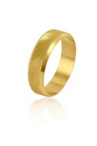 Aliança Reta Frisada em Ouro 18K com 5 mm Aliança Reta Frisada em Ouro 18K com 5 mm