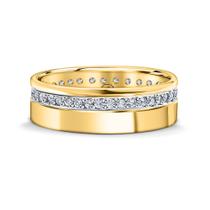 Aliança Roma Em Ouro 18k E Diamantes 0,30ct