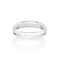 Aliança Rommanel Anatômica acetinada Prata 925 810255 Aliança Rommanel Anatômica acetinada Prata 925 810255