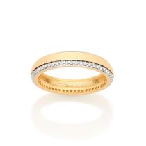 Aliança Rommanel Folheado Ouro com Zircônia 513000