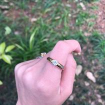 Alianca Solitario Dourado/Prata