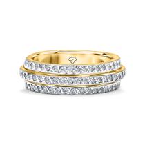 Aliança Trieste Em Ouro 18k Com Diamantes 0,50 Ct