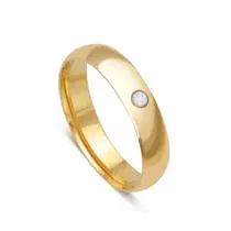 Aliança Tungstenio Ouro 18k Pedra Zirconia 6mm Casamento - Oremte