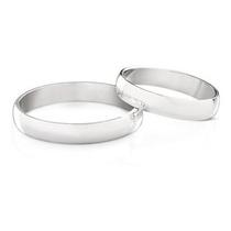 Alianças Boleadas Lisas De Prata 950 De Lei 4.50 Mm