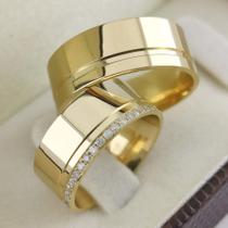 Alianças Casamento Ouro 18k grossa 8mm 20 gramas-Maciça