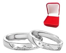 Alianças Compromisso Namoro Sol Lua Prata Ajustável O Par + Caixinha Alianças Compromisso Namoro Sol Lua Prata Ajustável O Par + Caixinha