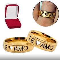 Alianças Coração Vada 6mm Aço Inox - Tamanho 12/13 e 21/22 Alianças Coração Vada 6mm Aço Inox - Tamanho 12/13 e 21/22