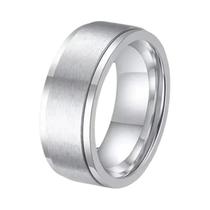 Alianças De Casamento Em Aço Inoxidável 8MM Com Borda Polida E Acabamento Fosco Para Homens E Alianças De Casamento Em Aço Inoxidável 8MM Com Borda Polida E Acabamento Fosco Para Homens E