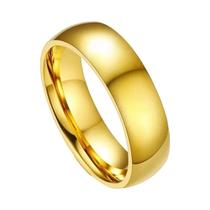 Alianças De Casamento Em Aço Inoxidável Cor Dourada 6mm Para Casal, Anéis Simples E Lisos, Presente Alianças De Casamento Em Aço Inoxidável Cor Dourada 6mm Para Casal, Anéis Simples E Lisos, Presente