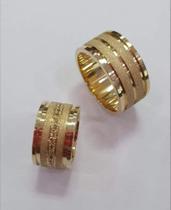 Alianças em ouro 18k garantia permanente com brilhantes na feminina 20 gramas o par 10 Milímetros