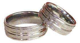 Alianças Italianas Par Aço Inox com Tugstenio Namoro Casamento Diamantada Brilhante
