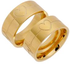 Alianças Moeda Casamento Banhada 18k Anatômica Tradicional Anatômicas Retas Quadradas Coração Batimentos