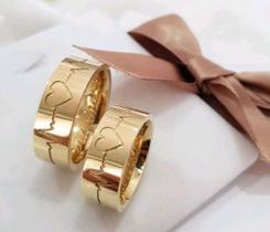 Alianças Moeda Casamento Banhada 18k Anatômica Tradicional - Jewelery