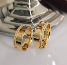Alianças Ouro Casamento Banhada 18k Anatômica Tradicional - Jewelery