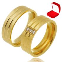 Alianças Ouro Casamento Banhada 18k Anatômica Tradicional - Jewelery