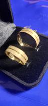 Alianças Par Casal Ouro 18 Kilates 10 Gramas 7 mm Fosca com Risco Alianças Par Casal Ouro 18 Kilates 10 Gramas 7 mm Fosca com Risco