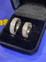 Alianças trabalhadas Namoro Compromisso Prata 950 de lei 5 mm