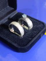 Alianças Trio Namoro Compromisso Prata 950 de lei 5 mm