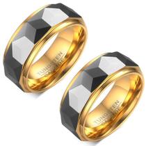 Alianças Tungstênio Ouro Namoro Compromisso Fio Ouro 8mm - Jewelery