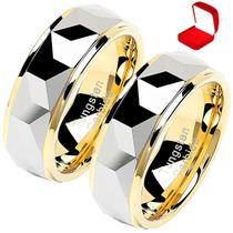 Alianças Tungstênio Ouro Namoro Compromisso Fio Ouro 8mm Tradicional Largas Resistentes Anatômica Pesadas