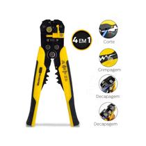 Alicate 4 Em 1 Descasca Fios Cortar Crimpar Prensa Terminais