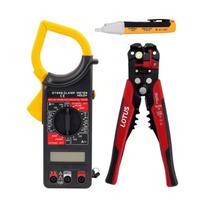 Alicate Amperímetro Detector De Tensão e Alicate Decapador Automático Alicate Amperímetro Detector De Tensão e Alicate Decapador Automático