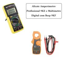Alicate Amperímetro Digital Aviso Sonoro MT87 - 9KE + Multímetro Digital com Capacímetro - 9KF