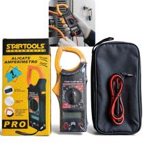 Alicate Amperímetro Digital Eletricista Profissional Portátil Preto Medição AC DC Multímetro Completo