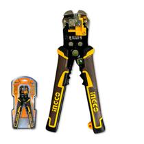 Alicate Automático 3 Em 1 Para Eletricista Ingco 210MM Aço Carbono Corte Decapagem Crimpagem Cabo Ergonômico e Emborrachado Residencial e Profissional