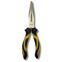 Alicate Bico Longo Reto 8" Meia Cana Niquelado Aço Carbono 200mm Cabo C/ Borracha Termoplástica Alicate Bico Longo Reto 8" Meia Cana Niquelado Aço Carbono 200mm Cabo C/ Borracha Termoplástica