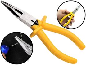 Alicate Bico Meia Cana Para Trabalhos Pesados Cabo Antideslizante Acabamento Polido Corta Cabos E Arames