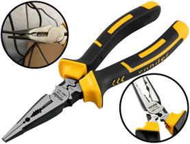 Alicate Bico Meia Cana Reto Cromo Vanádio Com Isolação Até 1000v 7 Polegadas Para Eletricista Vonder