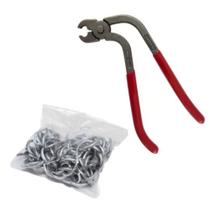 Alicate Corneta para Tapeçaria e Concertina + 1kg de grampo U para Estofador e Instalador de Cerca Alicate Corneta para Tapeçaria e Concertina + 1kg de grampo U para Estofador e Instalador de Cerca