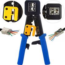 Alicate Crimpador Cabo Conector Rede EZ RJ45 RJ11 12 Profissional Decapador Multifuncional