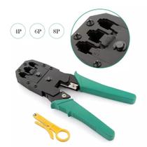 Alicate Crimpador Desencapador Crimpa Conectores Cabos CAT5 e CAT6 Decapa Corta Cabo de Rede Ethernet Rj45 Descascador Feito de Metal Fácil de Usar Alicate Crimpador Desencapador Crimpa Conectores Cabos CAT5 e CAT6 Decapa Corta Cabo de Rede Ethernet Rj45 Descascador Feito de Metal Fácil de Usar