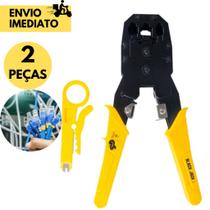 Alicate Crimpador Desencapador de Fio Automático Cortador de Cabos de Rede 3 em 1