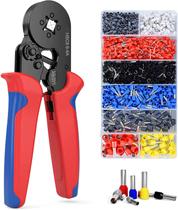 Alicate Crimpador Prensa Terminais Com 1200 Pcs Tubolar 0,5 Até 10mm² (HSC8 6-4A + 1200PCS)